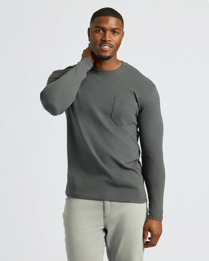 Black & Carbon Tall Heavyweight Long Sleeve Pocket Crew 4-Pack