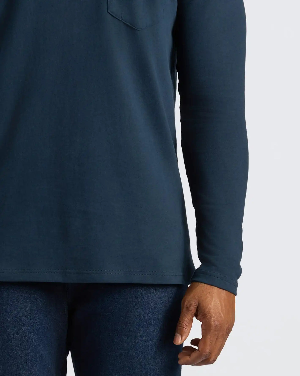 Navy Tall Heavyweight Long Sleeve Pocket Crew