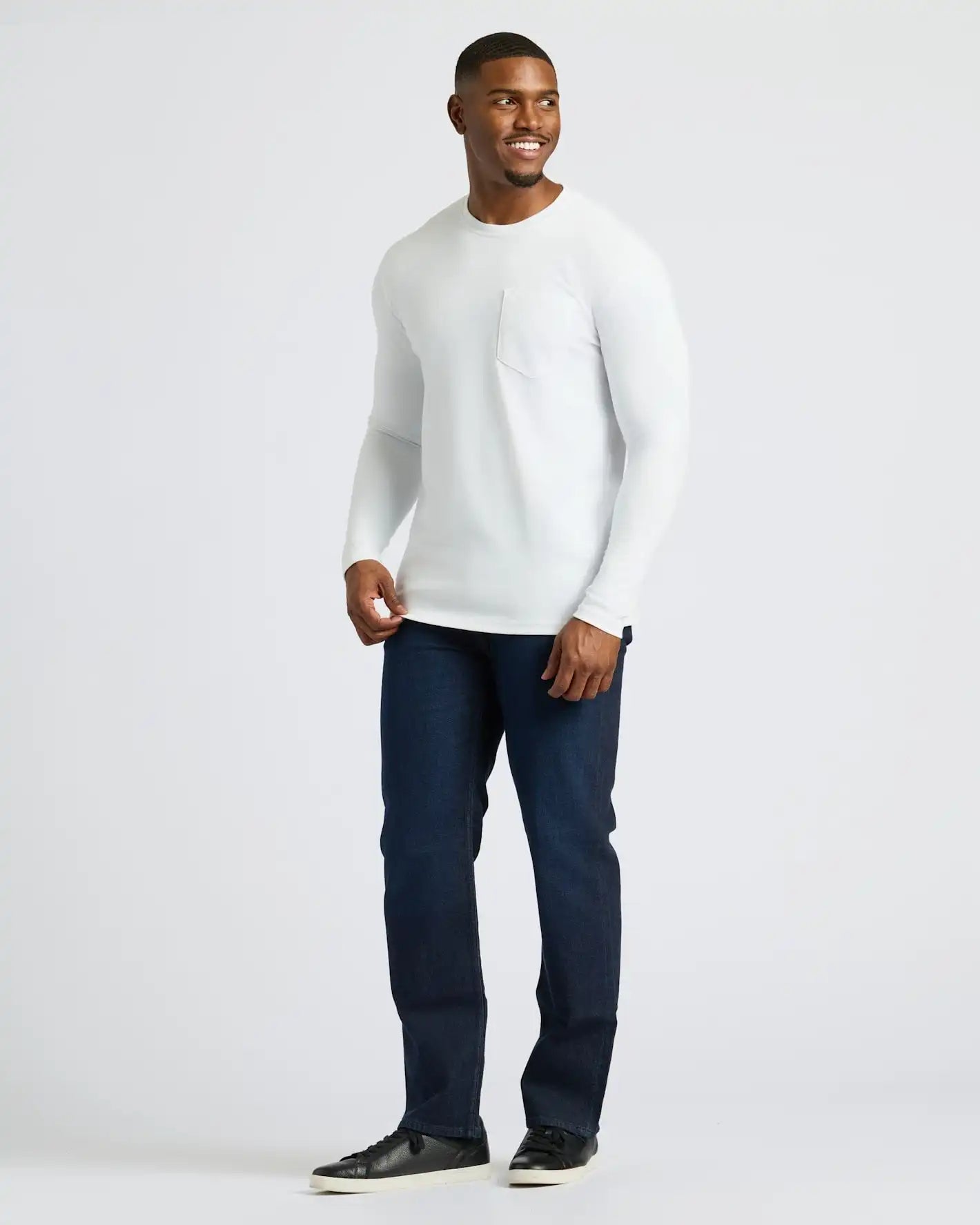Black & White Tall Heavyweight Long Sleeve Pocket Crew 4-Pack