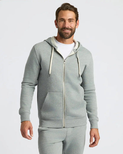 Dark Heather Gray Fleece French Terry Zip Hoodie