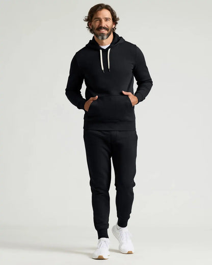 Black Pullover Fleece Hoodie & Jogger 2-Pack