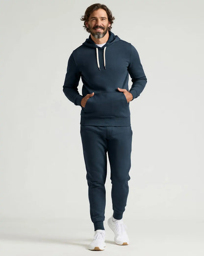 Navy Fleece French Terry Pullover Hoodie