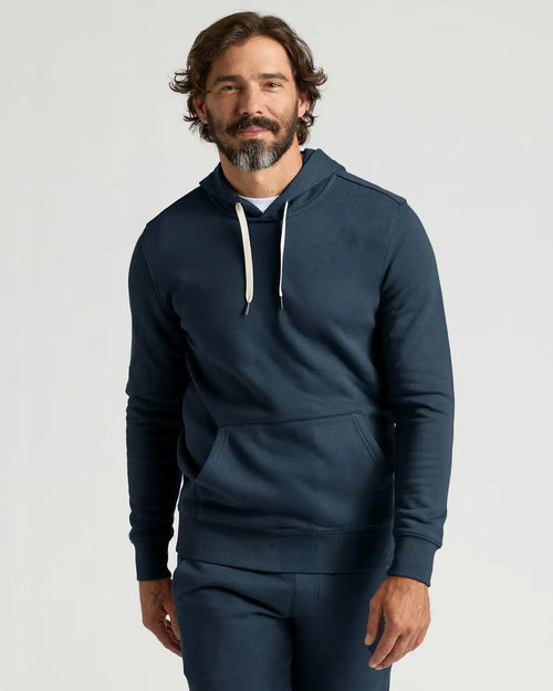 Navy Fleece French Terry Pullover Hoodie