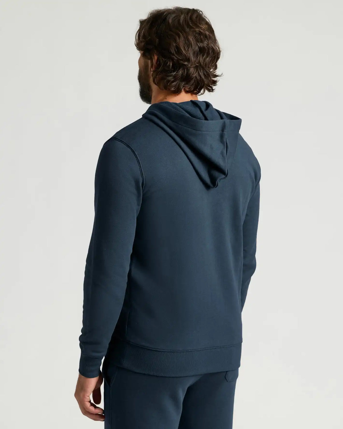 Navy Fleece French Terry Pullover Hoodie