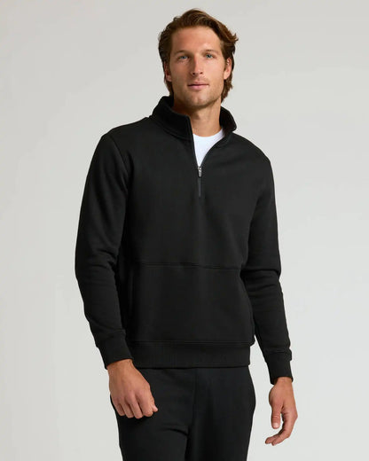 Black Quarter Zip Fleece Sweatshirt & Jogger 2-Pack