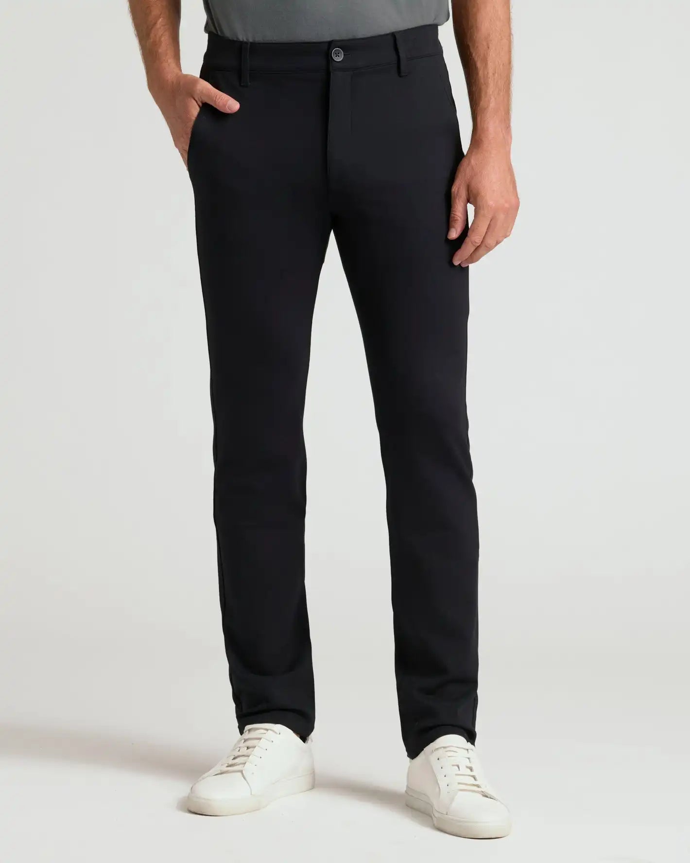Black Slim Comfort Knit Chino Pant