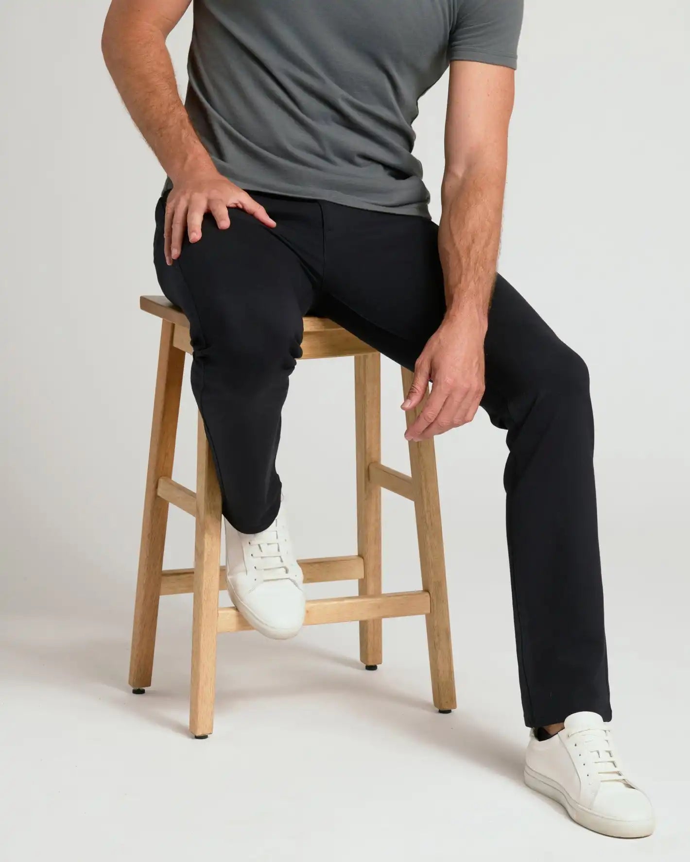 Black Slim Comfort Knit Chino Pant