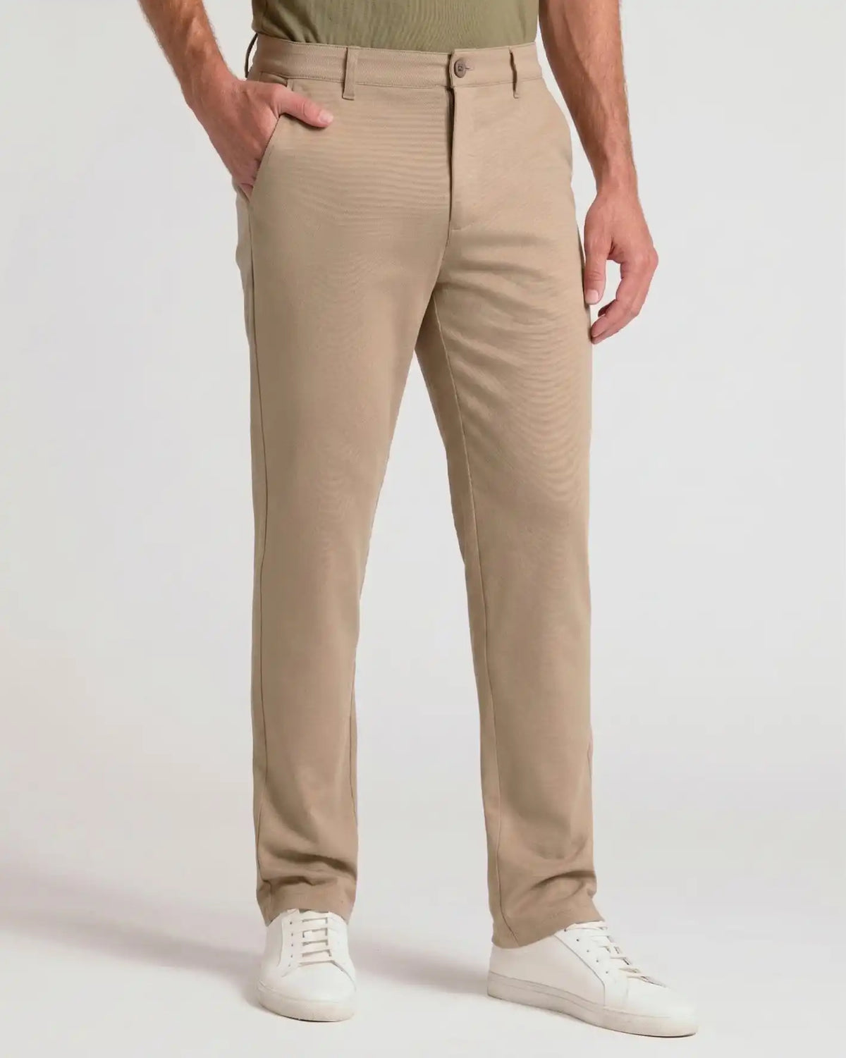 Khaki Slim Comfort Knit Chino Pant