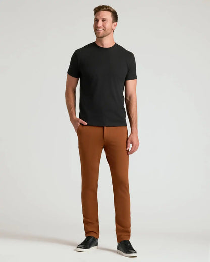 Suede Brown Slim Comfort Knit Chino Pant