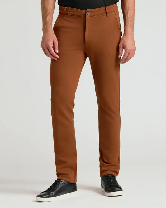 Suede Brown Slim Comfort Knit Chino Pant