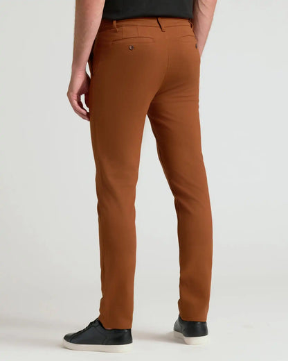 Suede Brown Slim Comfort Knit Chino Pant