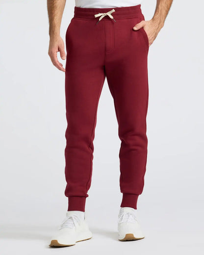 Dark Maroon Fleece French Terry Joggers