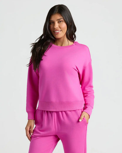 Womens Electric Fuchsia Slouch Pullover Crew & Relaxed Jogger 2-Pack
