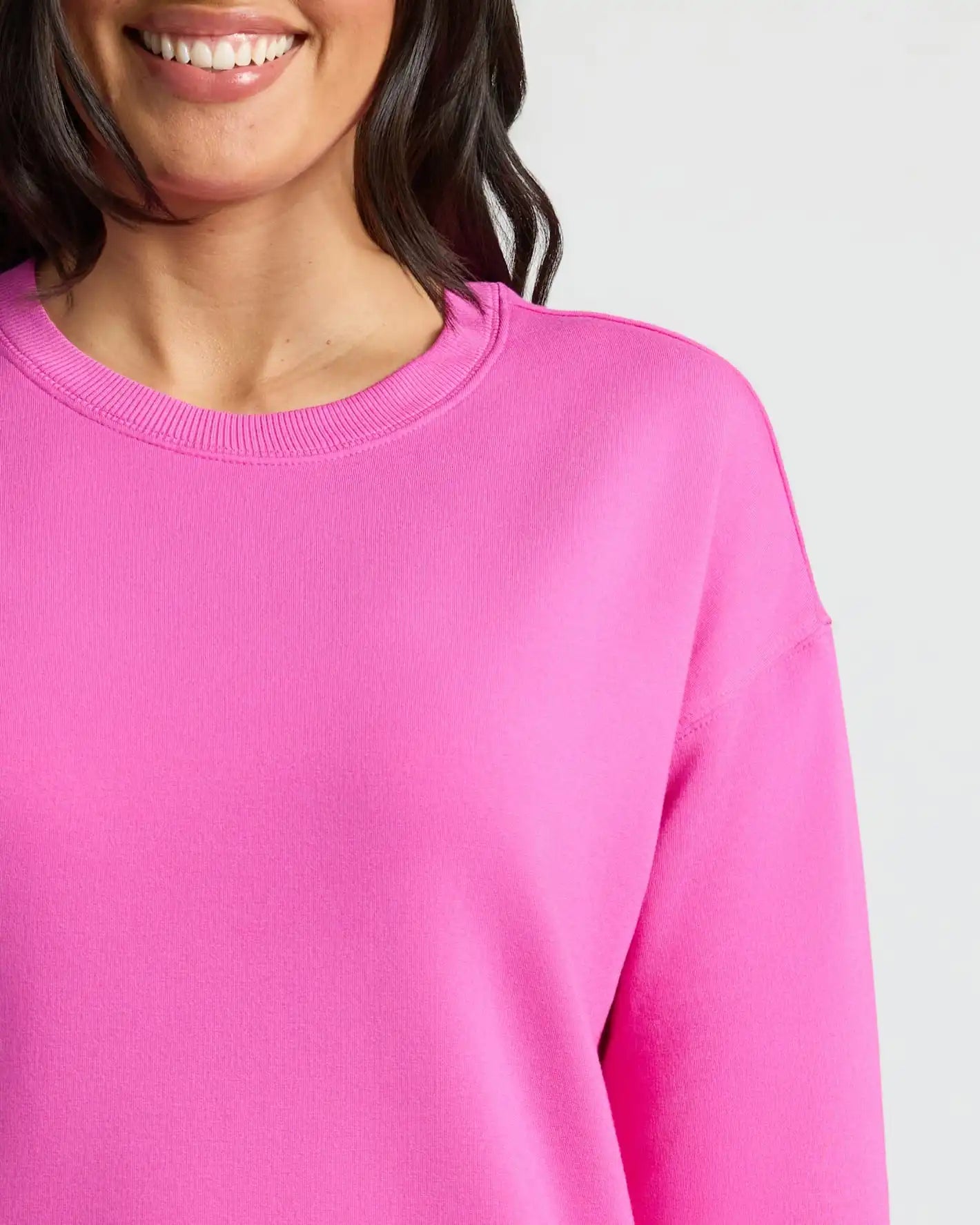 Womens Electric Fuchsia Slouch Pullover Crew & Relaxed Jogger 2-Pack