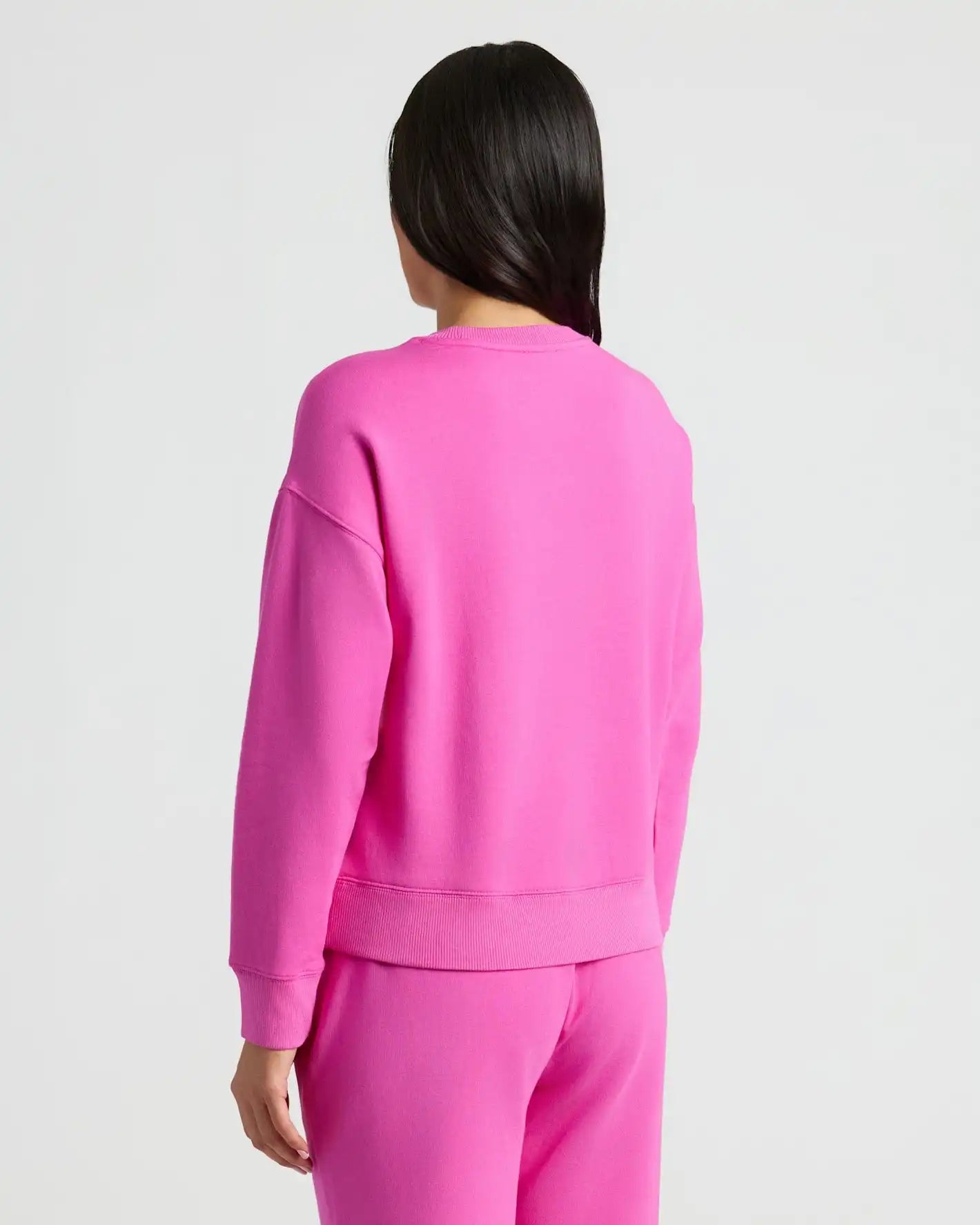 Womens Electric Fuchsia Slouch Pullover Crew & Relaxed Jogger 2-Pack