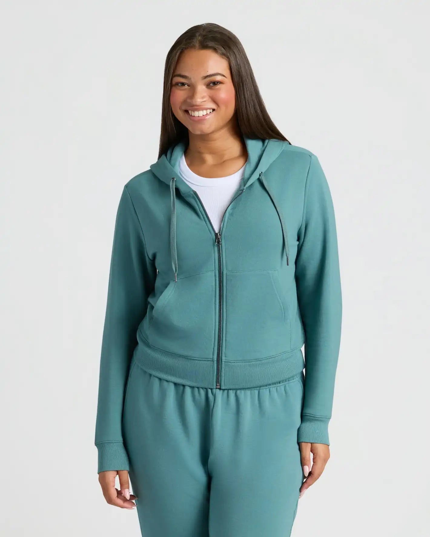 Womens Stormcloud Crop Zip Hoodie