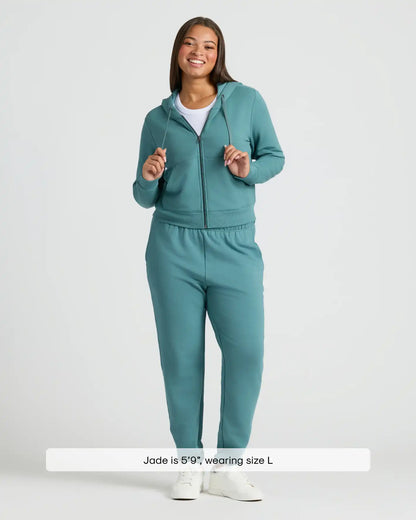 Womens Stormcloud Crop Zip Hoodie & Relaxed Jogger 2-Pack