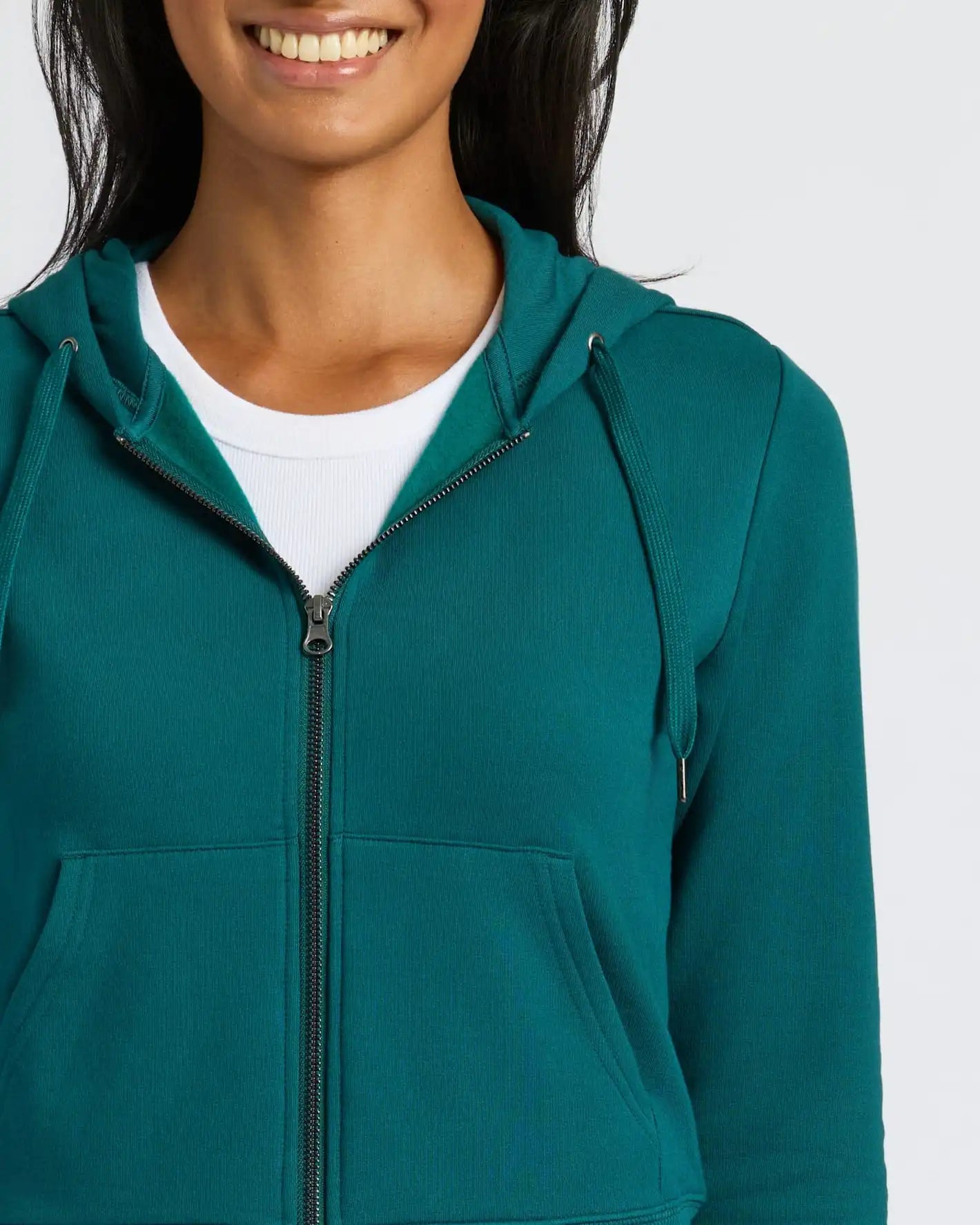 Womens Deep Emerald Crop Zip Hoodie & Relaxed Jogger 2-Pack