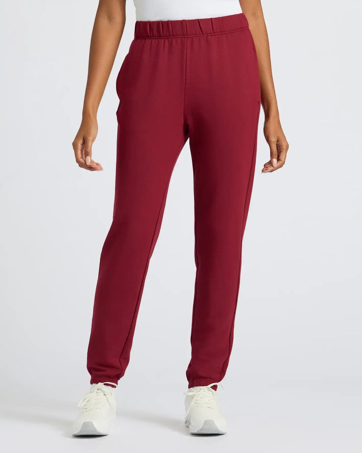 Womens Dark Maroon Crop Zip Hoodie & Relaxed Jogger 2-Pack