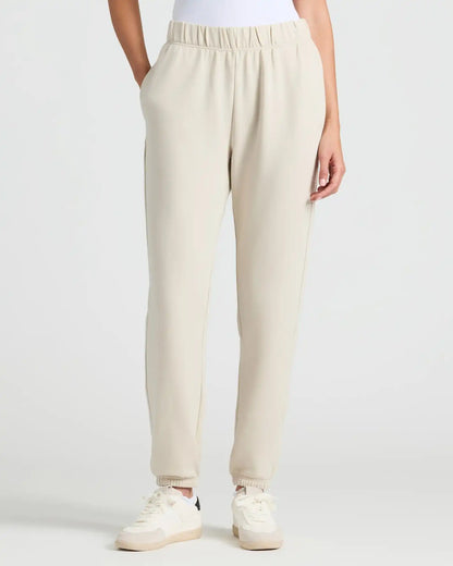 Womens Oatmeal Slouch Pullover Crew & Relaxed Jogger 2-Pack