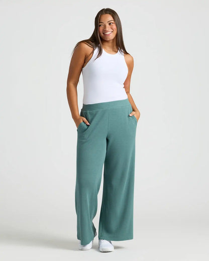 Womens Stormcloud Waffle Wide Leg Pants