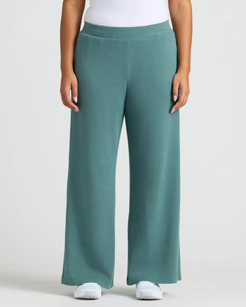 Womens Stormcloud Waffle Wide Leg Pants