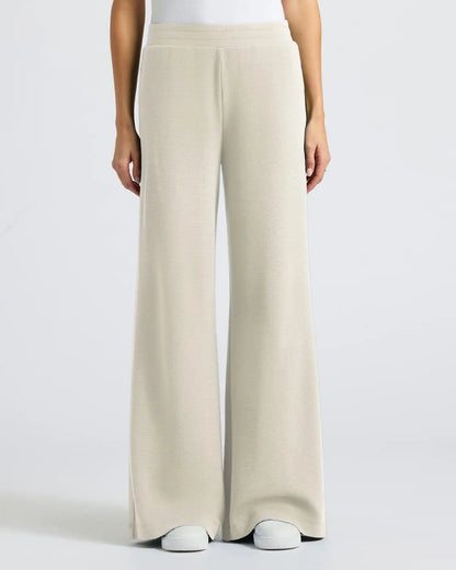 Womens Oatmeal Waffle Long Sleeve Henley & Waffle Leg Pant 2-Pack