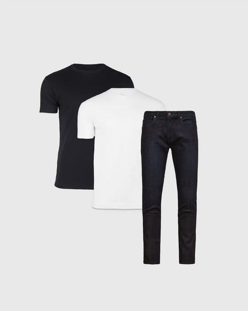 Trial Crew & Indigo Wash Straight Comfort Stretch Jeans 3-Pack