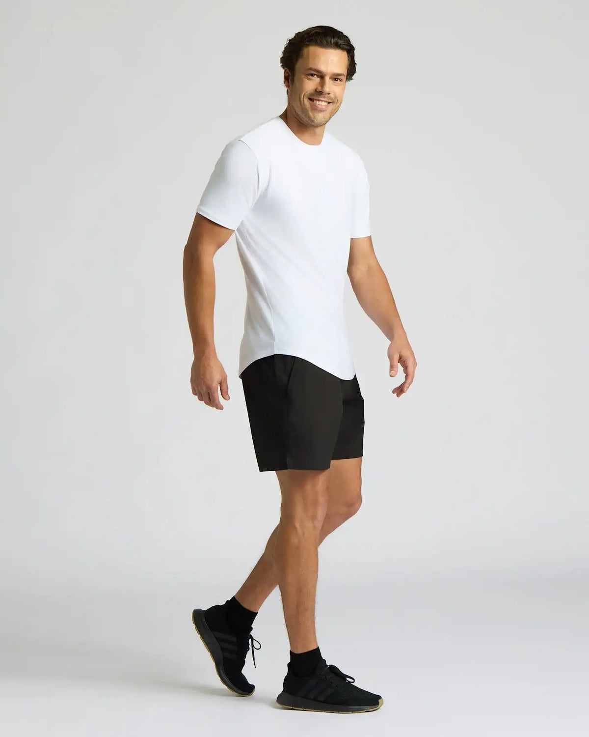 All White Active Curved Hem Crew 6-Pack