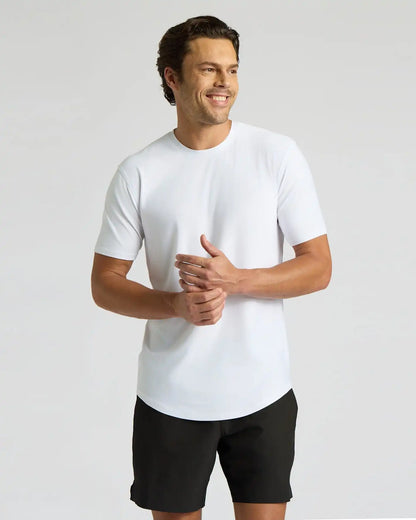 All White Active Curved Hem Crew 6-Pack