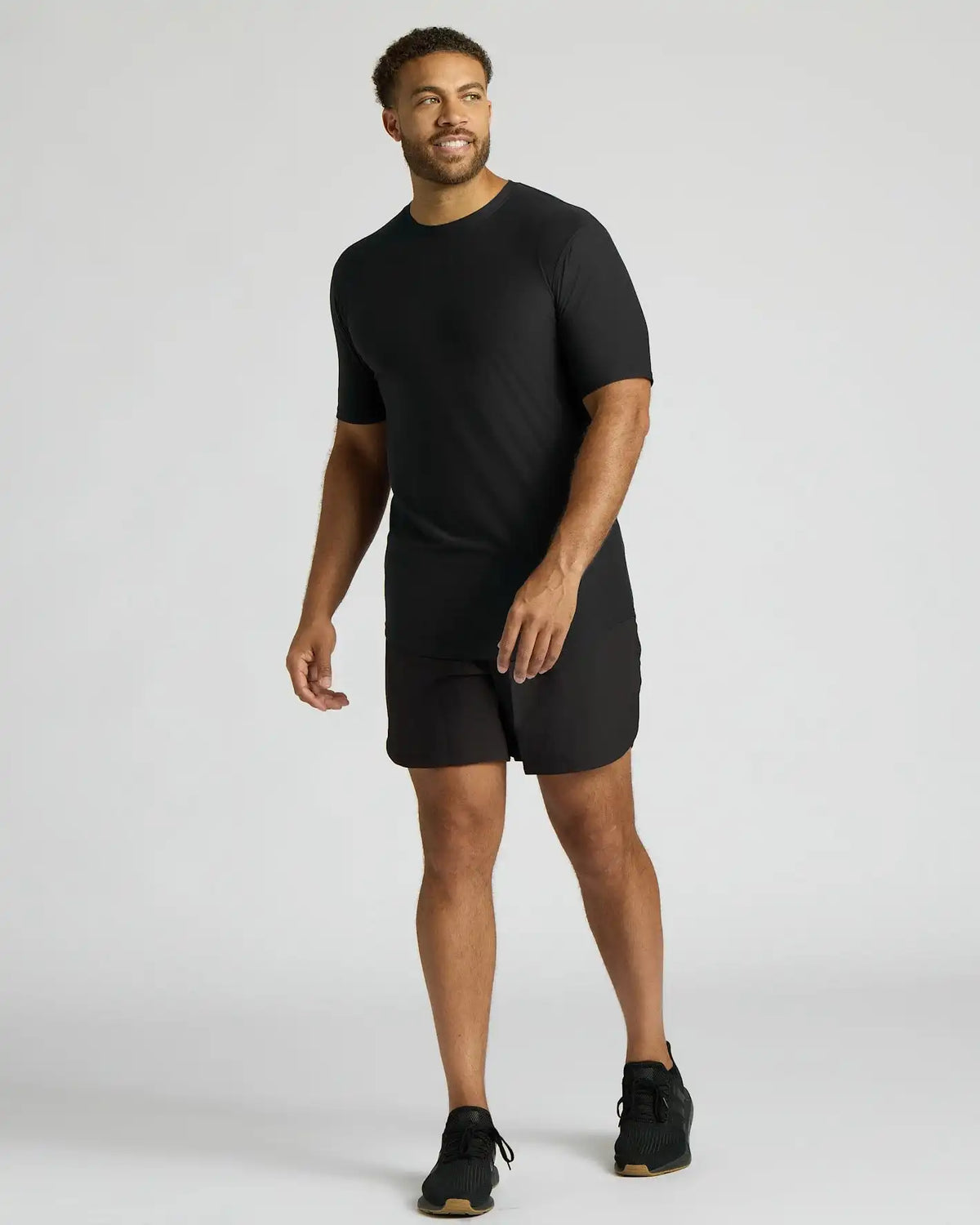 Black Tall Active Curved Hem Crew