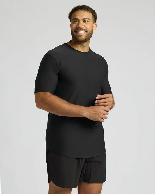 Black Tall Active Curved Hem Crew