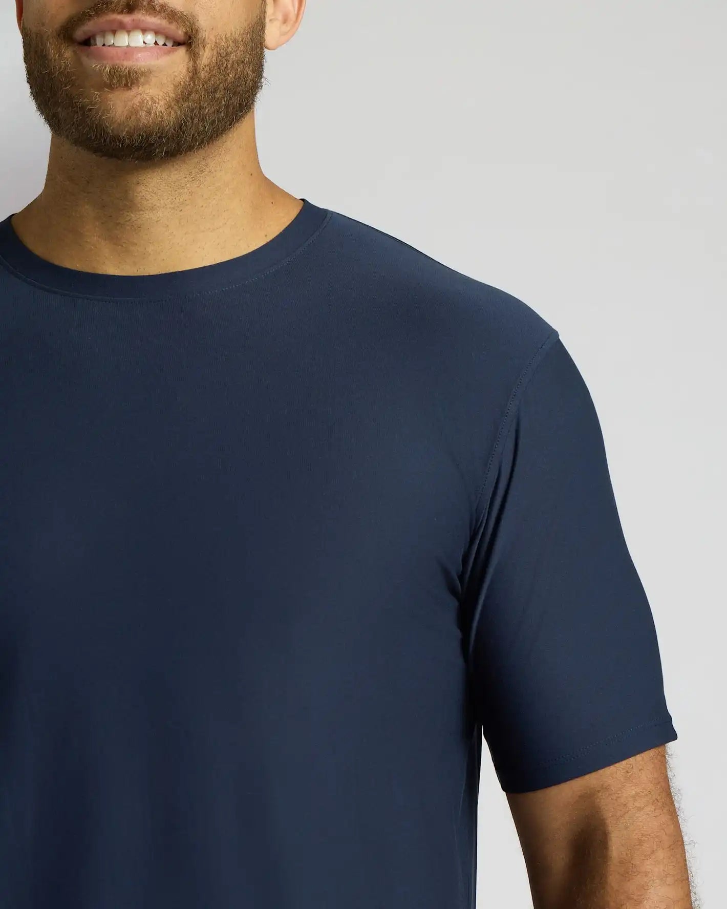 Navy Tall Active Curved Hem Crew