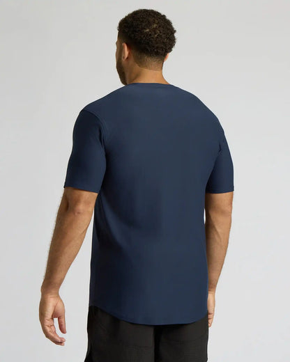 Navy Tall Active Curved Hem Crew