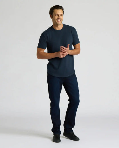 Navy Heavyweight Curved Hem Crew