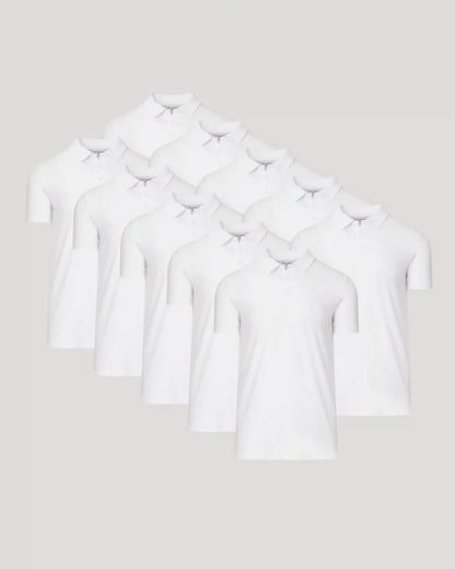 All White Tall Classic Polo 10-Pack