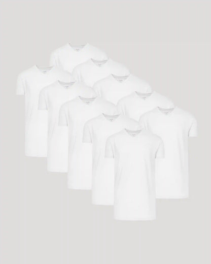White Classic Tall V-Neck 10-Pack