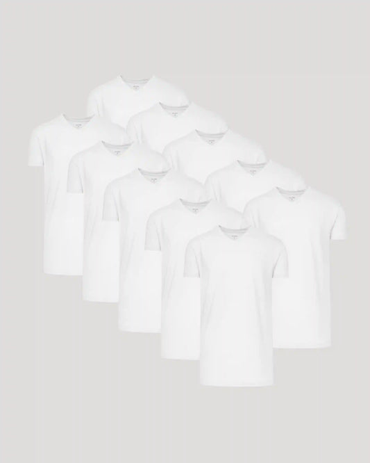 White Classic Tall V-Neck 10-Pack