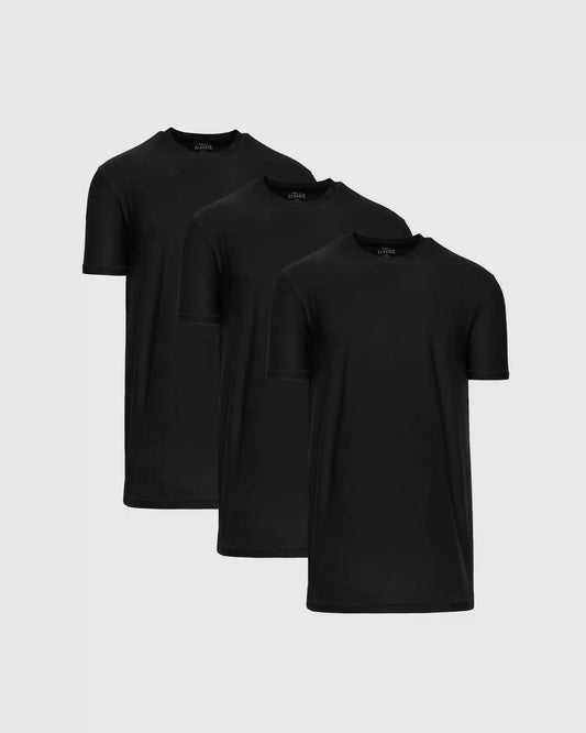 All Black Short Sleeve Tall Active Crew 3-Pack