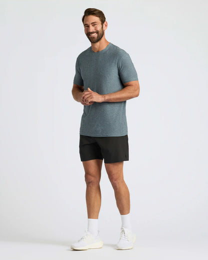 Heather Navy Active Crew Neck Tee