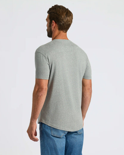 Heather Gray Curved Hem Classic Crew Neck