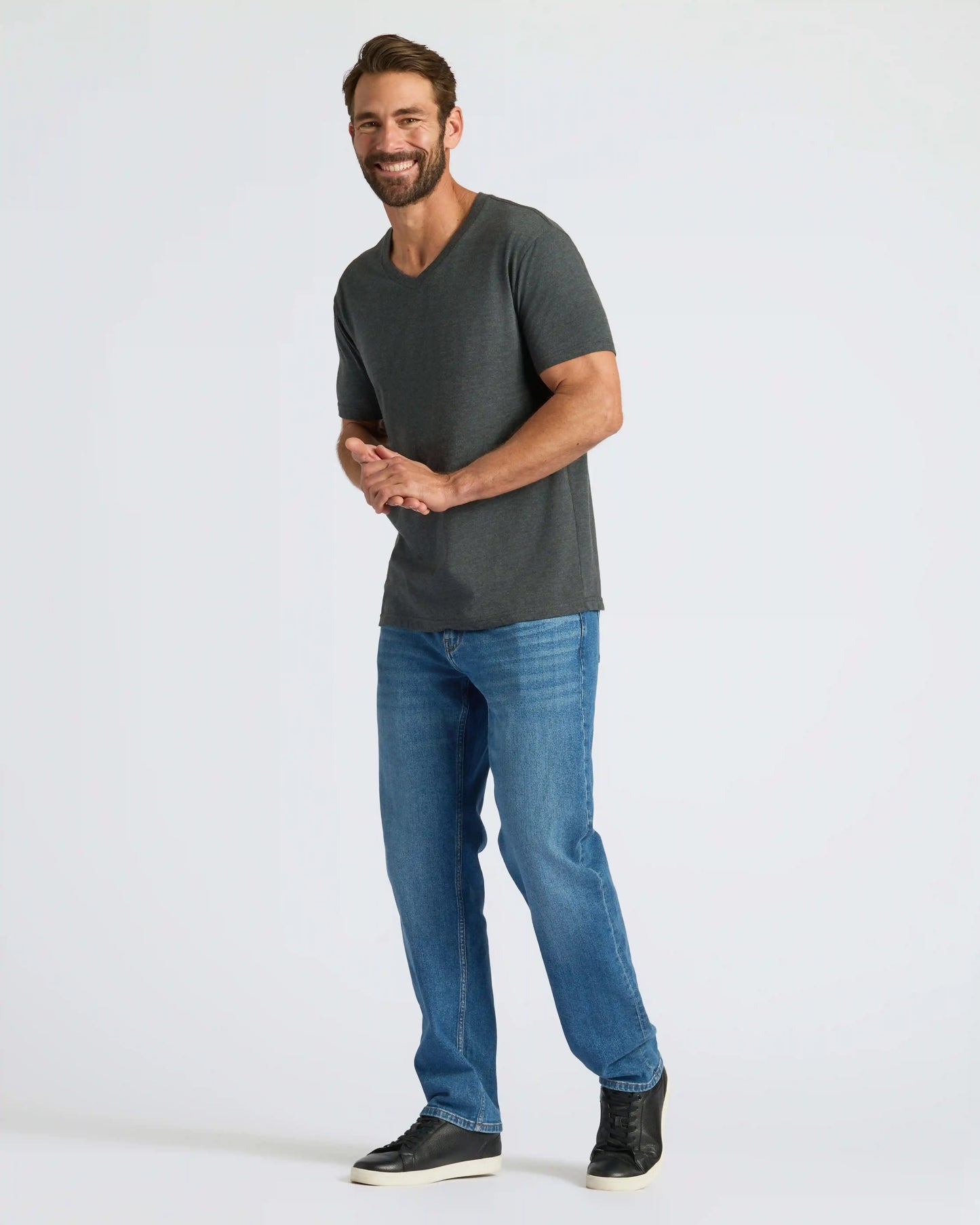 Charcoal Heather Gray Classic V-Neck