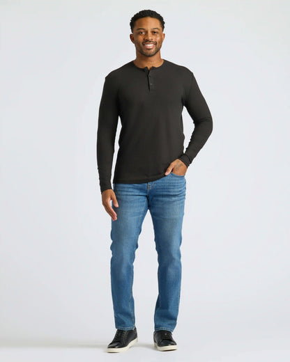 Black Long Sleeve Henley