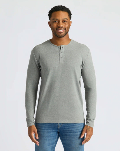 Heather Gray Classic Long Sleeve Henley