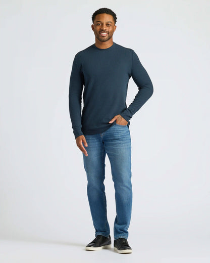 Navy Long Sleeve Waffle Crew 3-Pack