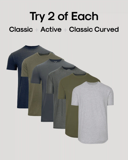 Crews Variety: Classic, Active, & Classic Curved 6-Pack